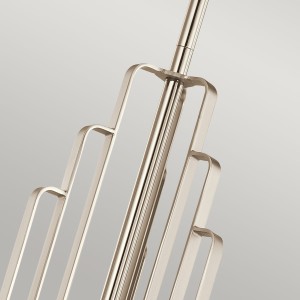 Polerowany nikiel, żyrandol Kimrose Elstead Lighting 6xE14 40W Stal, Szkło żebrowane.