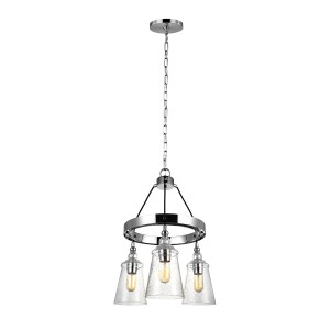 Lampa wisząca Loras QN-LORAS3 Quintiesse 3xE27 60W Stal, Szkło z bąbelkami powietrza Chrom