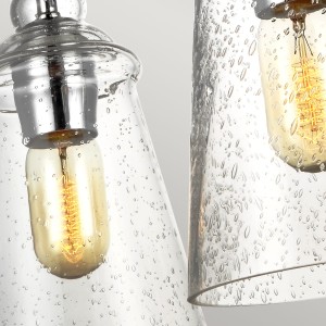 Lampa wisząca Loras Elstead Lighting 3xE27 60W z bąbelkami powietrza w chromowanym szkle.