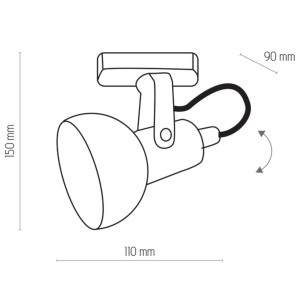 Lampa modułowa szynowa TRACER TK Lighting 1x10W GU10 Biały Metal, wymiary 150x110mm