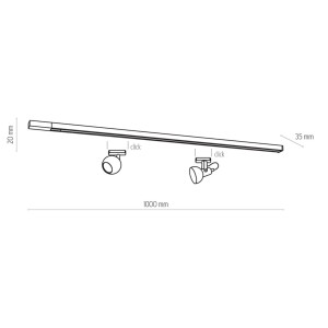 Lampa sufitowa TRACER TK Lighting 1x Plastik Biały, schemat montażu