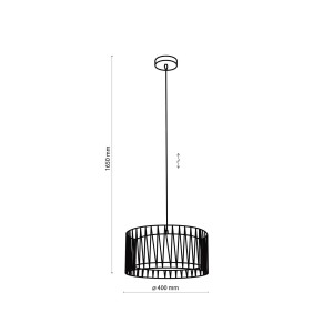 Lampa wisząca HARMONY TK Lighting czarna metalowa z jednym źródłem światła E27.