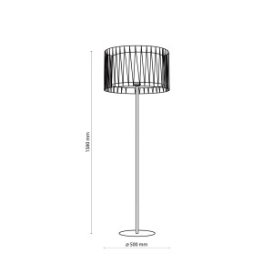 Lampa stojąca HARMONY TK Lighting 1xE27 Metal Czarny - schemat techniczny.