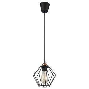 Lampa wisząca GALAXY TK Lighting czarna z jednym kloszem E27