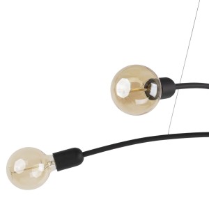 Lampa wisząca HELIX TK Lighting 4xE27 Metal Czarny z widocznymi żarówkami.