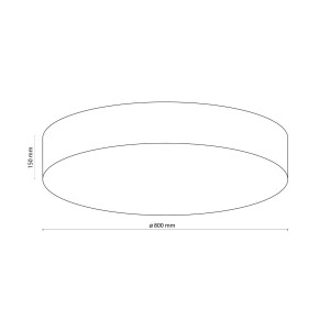 Lampa sufitowa Plafon RONDO TK Lighting 6x15W E27 Biały Metal - rysunek techniczny.