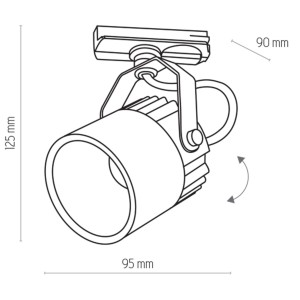 Lampa modułowa szynowa TRACER TK Lighting 1x3W LED Biały Metal wymiary.
