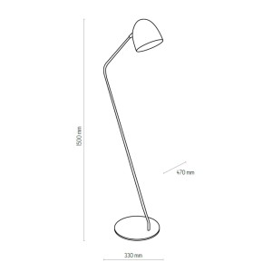 Lampa stojąca SOHO TK Lighting 1xE27 Metal Czarny rysunek techniczny.