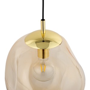 Lampa wisząca SOL TK Lighting 1xE27 Metal Złoty, widok z góry.