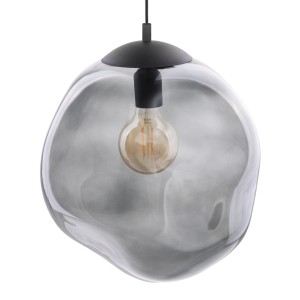 Lampa wisząca SOL TK Lighting 1xE27 Metal Czarny z przezroczystym kloszem.