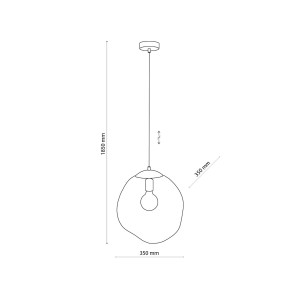 Lampa wisząca SOL TK Lighting 1xE27 Metal Czarny - wymiary.