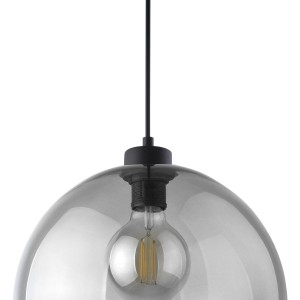 Lampa wisząca CUBUS TK Lighting z metalowym czarnym kloszem.