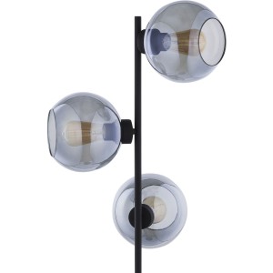 Lampa stojąca CUBUS TK Lighting 3xE27 Metal Czarny z trzema kulistymi kloszami.