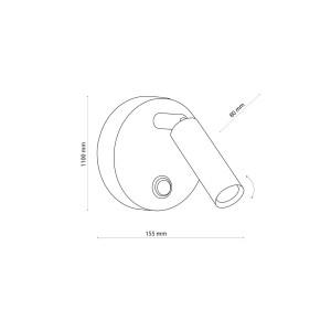 Lampa ścienna ENZO TK Lighting 1xLED Metal Czarny