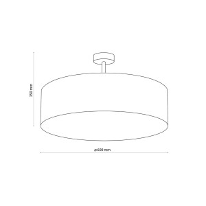 Lampa sufitowa RONDO TK Lighting 4xE27 Metal Chrom, rysunek techniczny.