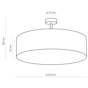 Lampa sufitowa RONDO TK Lighting 4xE27 Metal Chrom biały klosz schemat techniczny
