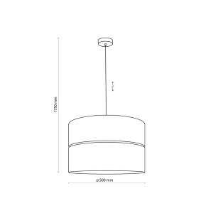 Lampa wisząca HILTON TK Lighting 1xE27 Metal Czarny wymiary 1750x500 mm rysunek techniczny