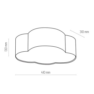 Lampa sufitowa Plafon CLOUD TK Lighting 2x60W E27 Szary Metal wymiary.