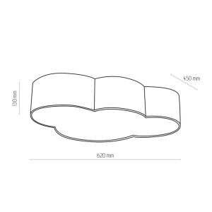 Lampa sufitowa Plafon CLOUD TK Lighting rysunek techniczny wymiary
