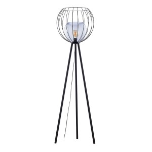 Lampa stojąca UNIVERSO TK Lighting czarna z metalowym kloszem.