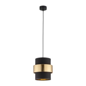 Lampa wisząca CALISTO TK Lighting 1xE27 Metal Czarny z elementem złotym.