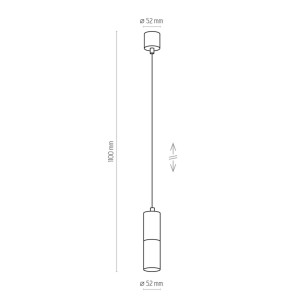 Lampa wisząca ELIT TK Lighting 1xGU10 Metal Czarny zwisająca na kablu.