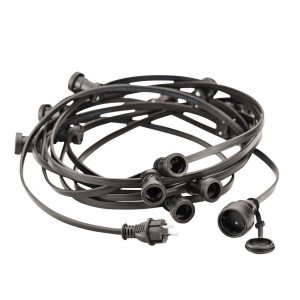 Lampa sufitowa GIRLANDA TK Lighting 12xE27 Plastik Czarny zwinięta.