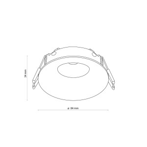 Lampa sufitowa Oprawa podtynkowa OCZKO TK Lighting 1x10W GU10 Czarny Metal – rysunek techniczny