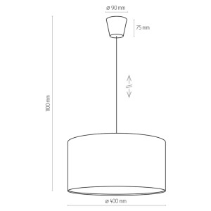 Wymiary Lampa wisząca RONDO TK Lighting 1xE27 Plastik Biały