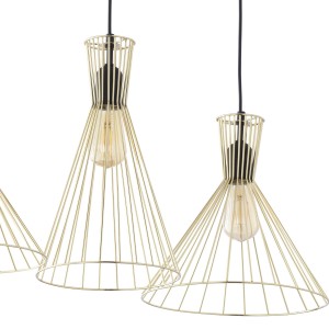 Lampa wisząca SAHARA TK Lighting 3xE27 Metal Czarny z kloszami z drutu.