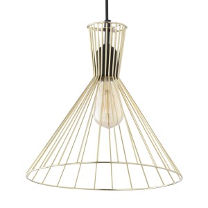 Lampa wisząca SAHARA TK Lighting 1xE27 Metal Czarny, klosz w kształcie stożka z metalowych prętów