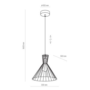 Lampa wisząca SAHARA TK Lighting 1xE27 Metal Czarny.