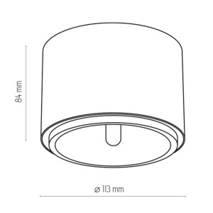 Lampa sufitowa MORIS TK Lighting 1xGU10 Metal Czarny - wymiary i schemat.