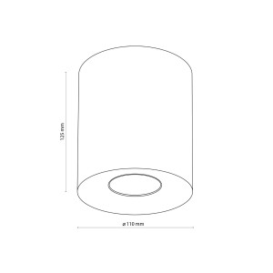 Lampa sufitowa ORION TK Lighting 1xGU10 Metal Czarny, wymiary.