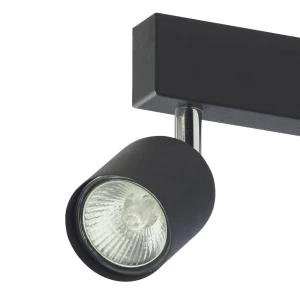 Lampa sufitowa Spot TOP TK Lighting 4x10W GU10 Czarny Metal, zbliżenie na pojedynczy reflektor.