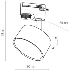 Lampa modułowa szynowa TRACER TK Lighting 1x15W GX53 Biały Metal wymiary.