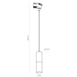 Lampa modułowa szynowa TRACER TK Lighting 1x10W GU10 Czarny Metal schemat