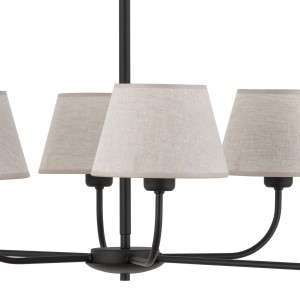Lampa sufitowa/żyrandol CHICAGO TK Lighting 6xE27 Metal Czarny z jasnymi abażurami.