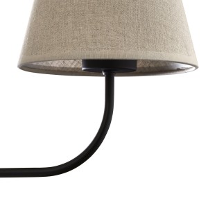 Lampa ścienna CHICAGO TK Lighting 1xE27 Metal Czarny z beżowym abażurem.