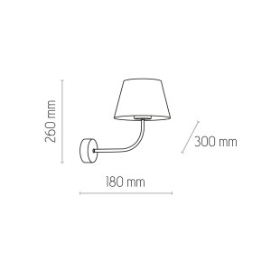 Lampa ścienna CHICAGO TK Lighting 1xE27 Metal Czarny, wymiary 260x180x300 mm.