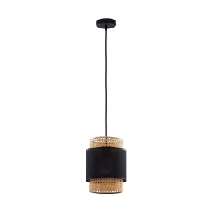 Lampa wisząca BOHO TK Lighting 1xE27 Metal Czarny z plecionym abażurem