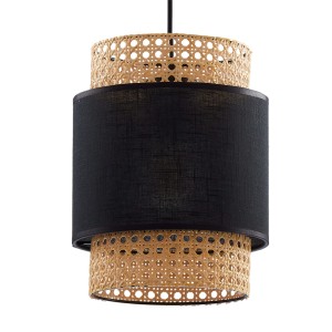 Lampa wisząca BOHO TK Lighting 1xE27 Metal Czarny z czarnym i ażurowym abażurem.