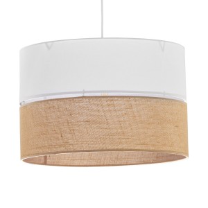 Lampa wisząca LINOBIANCO TK Lighting 3xE27 Plastik Biały z kloszem w kolorze białym i naturalnym.