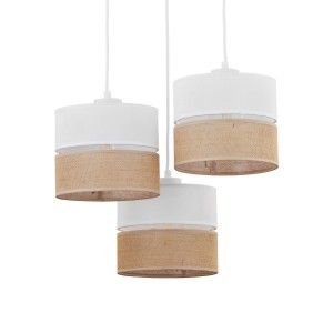 Lampa wisząca LINOBIANCO TK Lighting 3xE27 Metal Biały nowoczesny design.