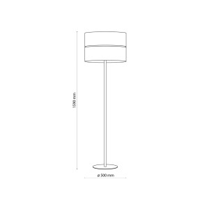 Lampa stojąca LINOBIANCO TK Lighting 1xE27 Metal Biały - schemat wymiarów.