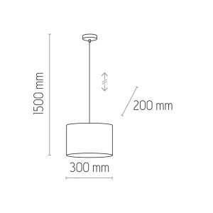 Lampa wisząca JUTA TK Lighting 1xE27 Metal Czarny wymiary.