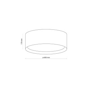 Lampa sufitowa Plafon JUTA TK Lighting 4x15W E27 Brązowy Metal rysunek techniczny.