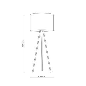 Lampa stojąca JUTA TK Lighting 1xE27 Metal Czarny, rysunek techniczny.