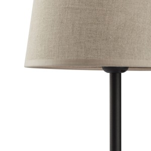 Lampa stojąca CHICAGO TK Lighting 1xE27 Metal Czarny z beżowym abażurem.