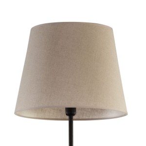 Lampa stojąca CHICAGO TK Lighting 1xE27 Metal Czarny z beżowym abażurem.